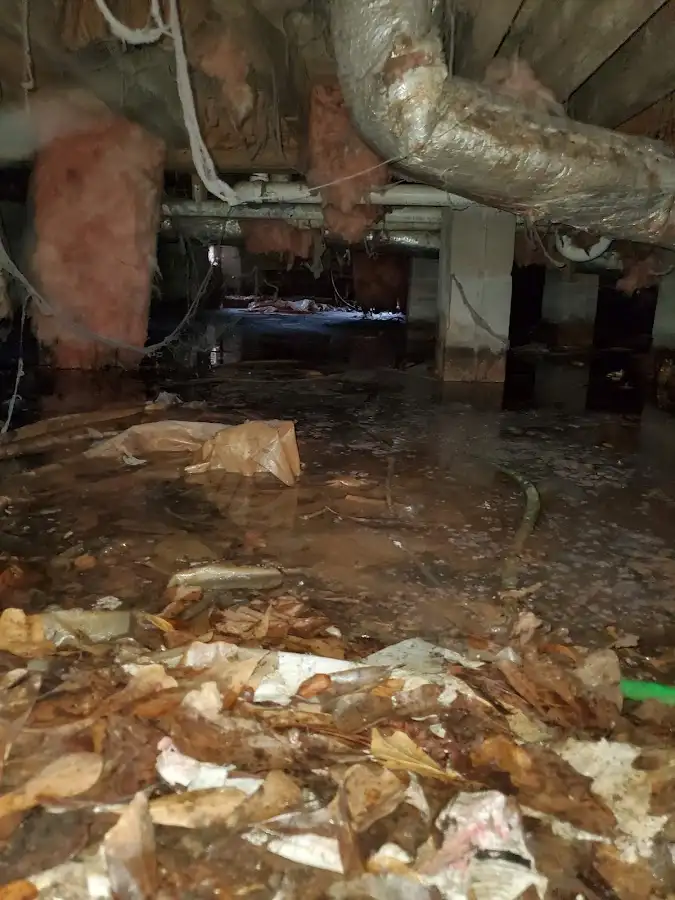 Crawl space flood assessment for Commercial Water Damage Restoration in Morrisville